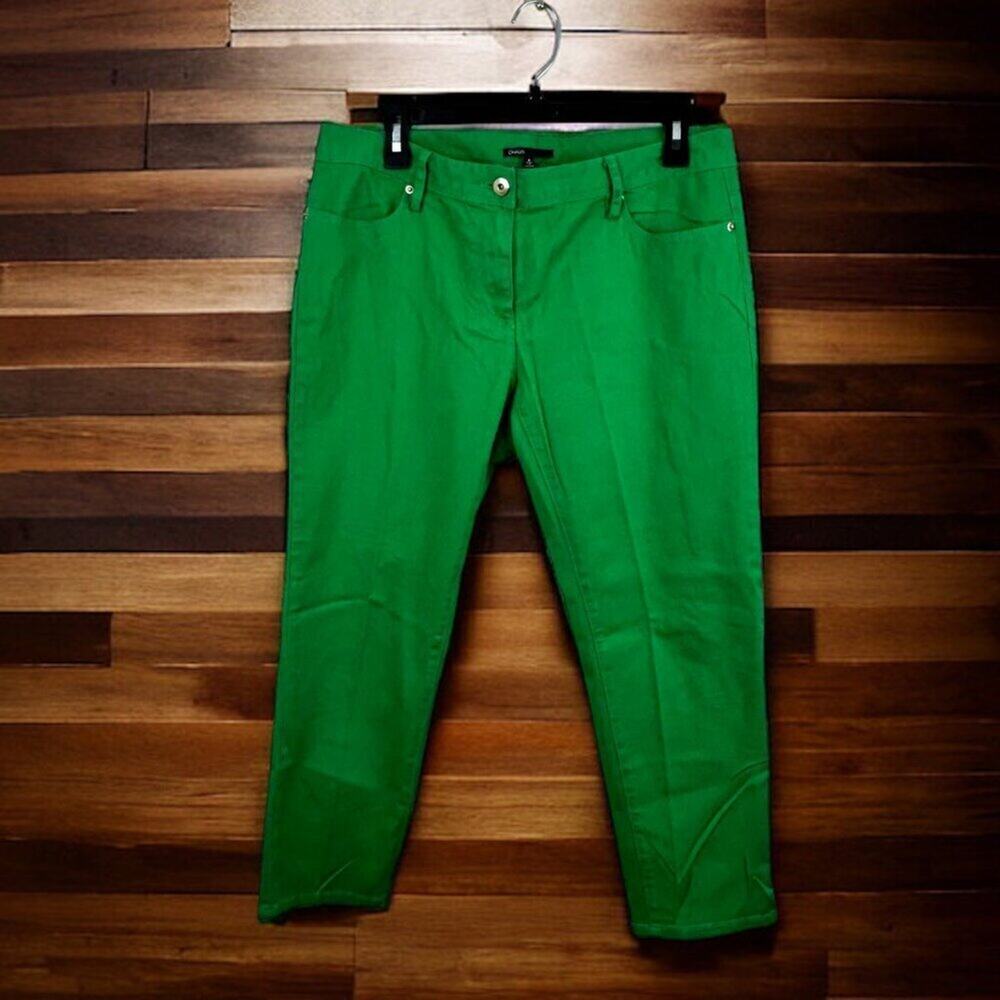 Chaus Women's 8 cotton Green Crop Pants Capri